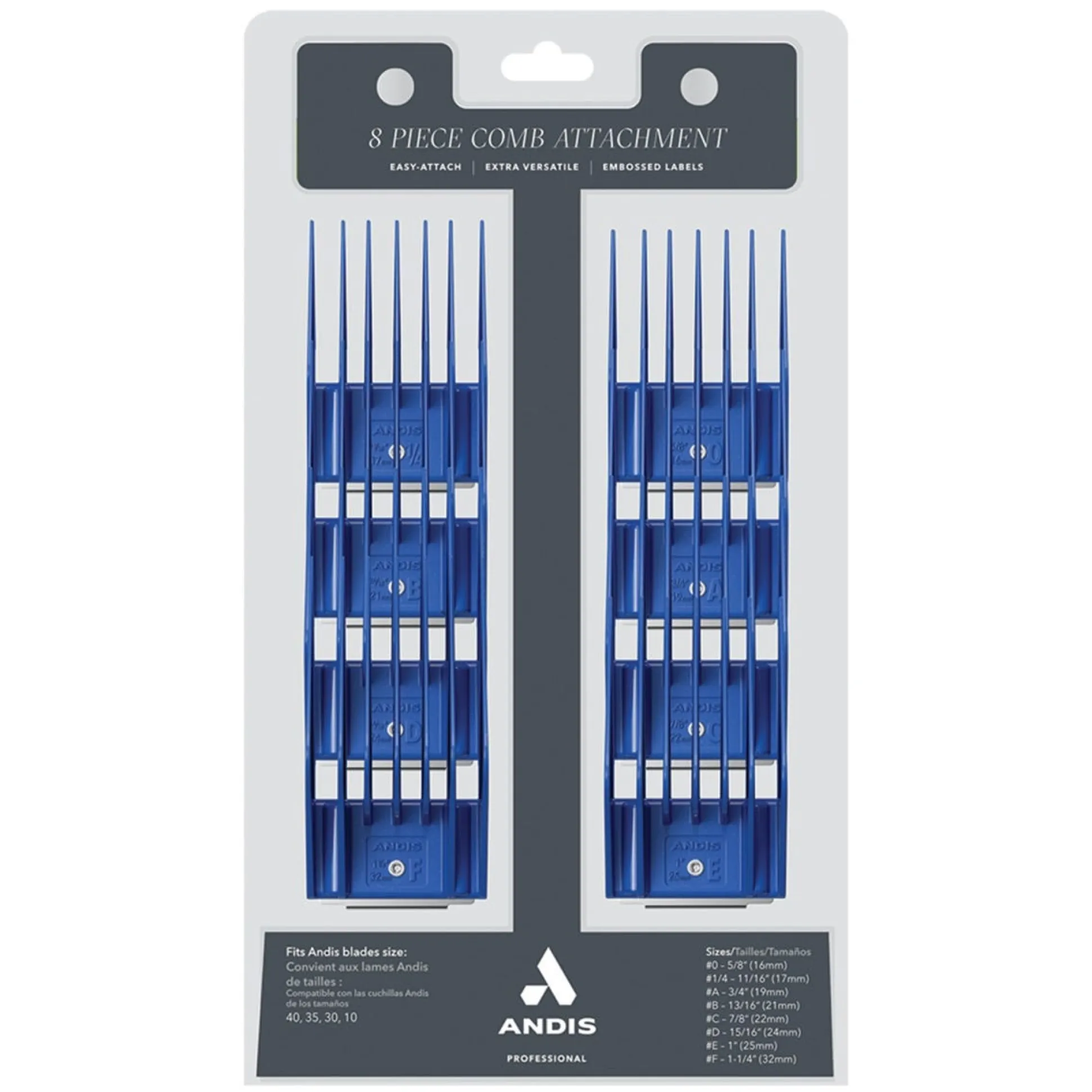 Andis Large Universal Combs Set 8Pk L