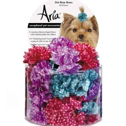 Aria Dot Rose Bows 48-Piece Canisters