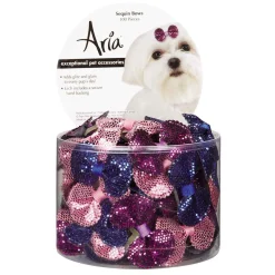 Aria Sequin Dog Bows Canister, 100 pc