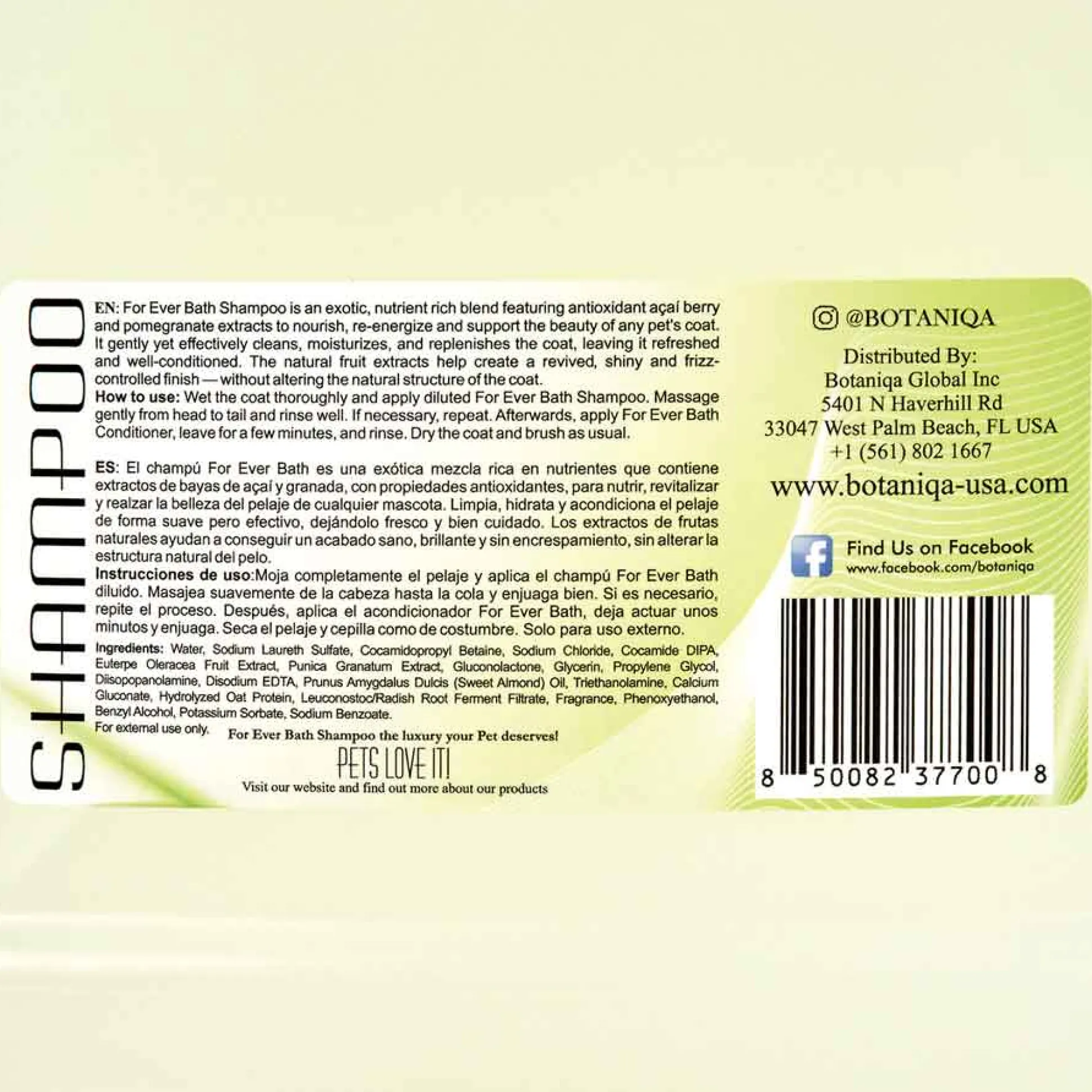 Botaniqa Beauty Line For Ever Bath Shampoo Gallon
