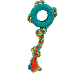 Chomper Tredz Rope Rubber Tire Tug, 10"