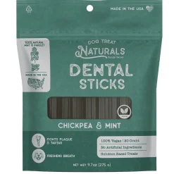 Dog Treat Naturals Chickpea & Mint Dental Sticks 20ct