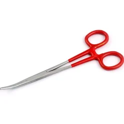 Hemostat 5in Red Curved Locking