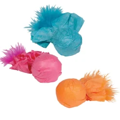 Kylie's Paper Ball Rattlers with Feather 3pk