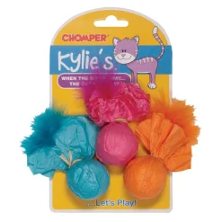 Kylie's Paper Ball Rattlers with Feather 3pk