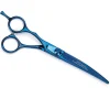 Master Grooming Tools 5200 Blue Titanium 6.5In Curved Shears Lefty
