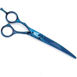 Master Grooming Tools 5200 Blue Titanium 6.5In Curved Shears Lefty