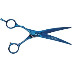 Master Grooming Tools 5200 Blue Titanium 6.5In Curved Shears Lefty