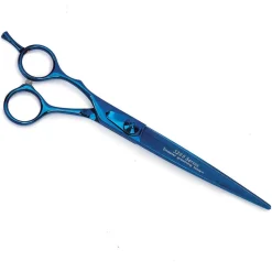 Master Grooming Tools 5200 Blue Titanium 7In Straight Shears Lefty