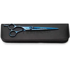 Master Grooming Tools 5200 Blue Titanium 7In Straight Shears Lefty