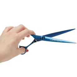 Master Grooming Tools 5200 Blue Titanium 7In Straight Shears Lefty