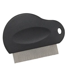 Master Grooming Tools Contoured Grip Flea Comb Black