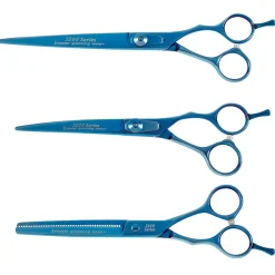 Master Grooming Tools 5200 Series Blue Titanium Shears Kits