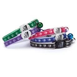 Meow Town Two-Tone Pawprint Cat Collars