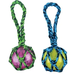 Pet Park Blvd Paracord Rope Tug with TPR Squeaky Ball