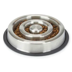 ProSelect Stainless Steel Heavy Duty Slow Feeder with Non-Skid Ring