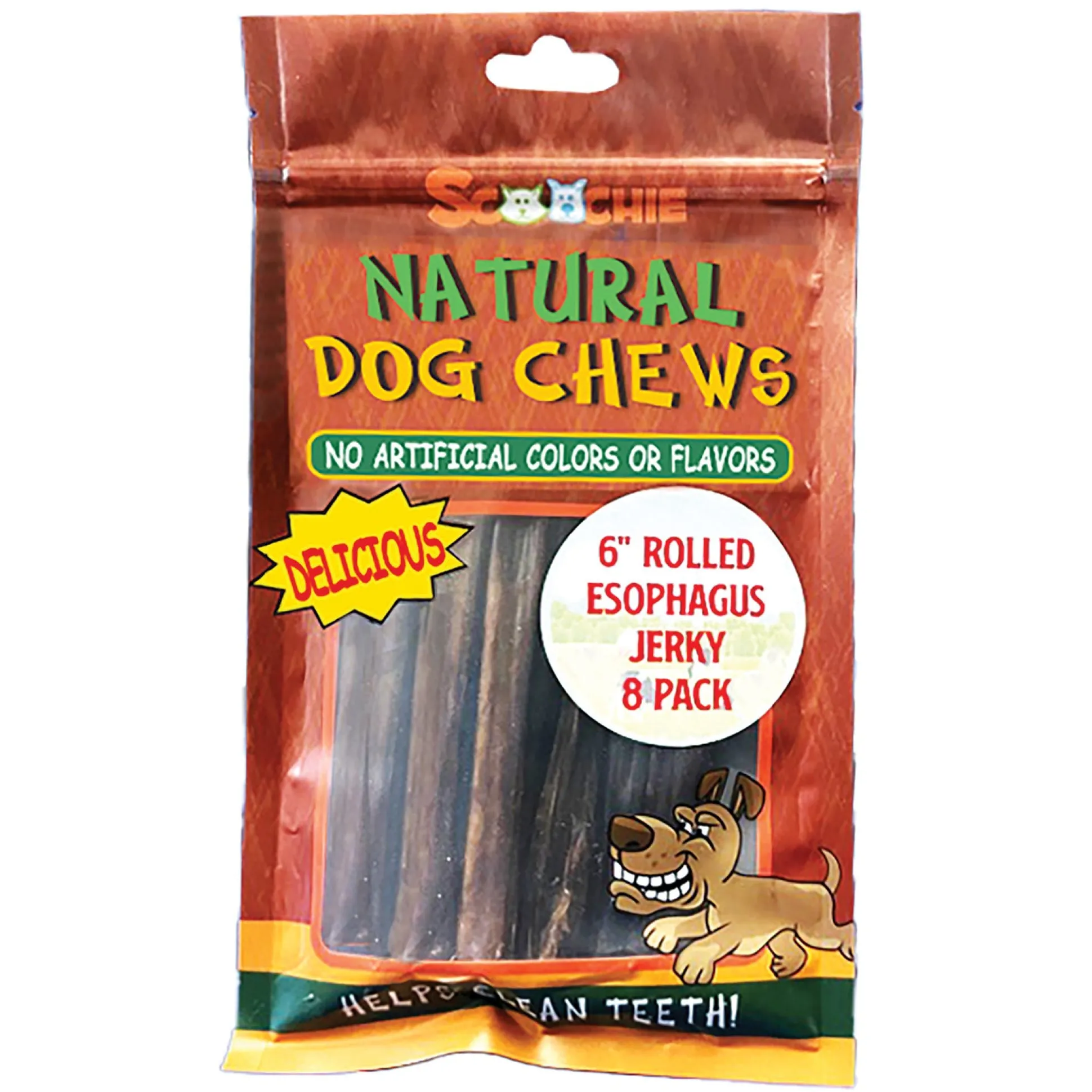 Scoochie Rolled Esophagus Jerky 6" 8pk