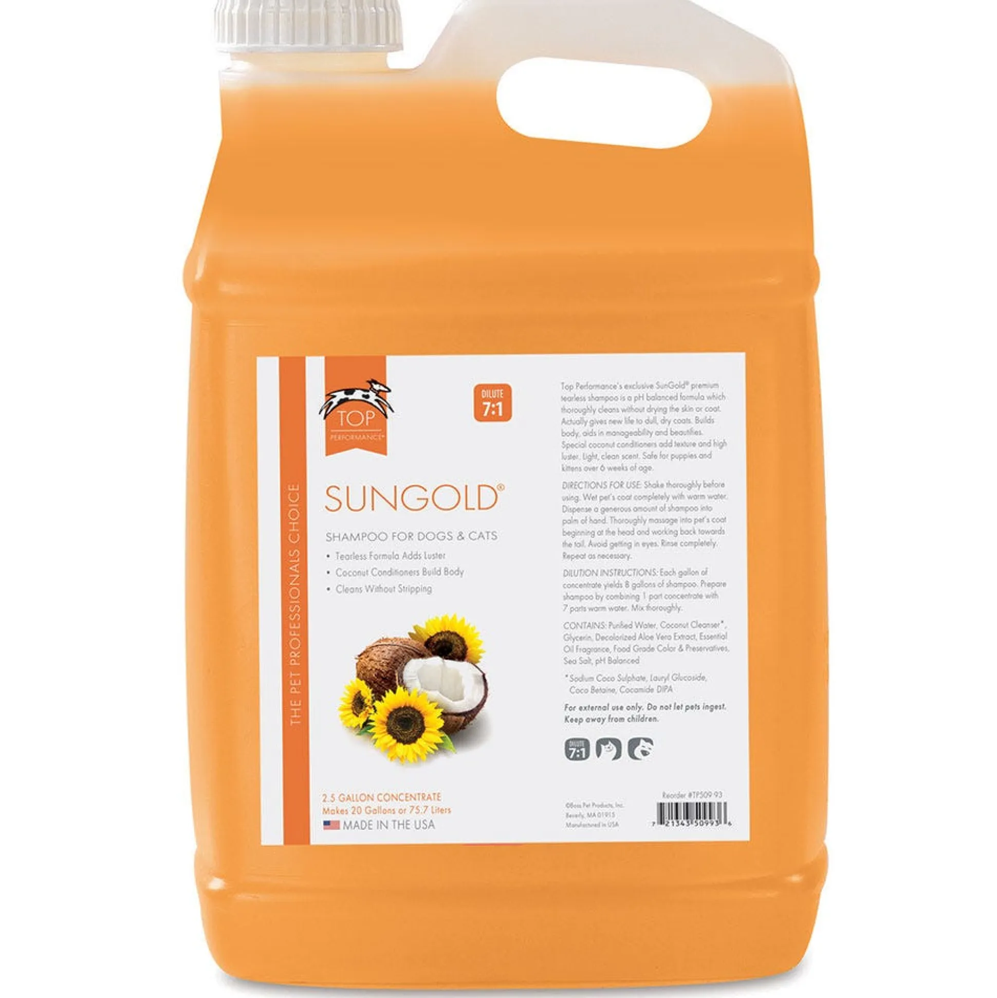 Top Performance SunGold Dog Grooming Shampoo