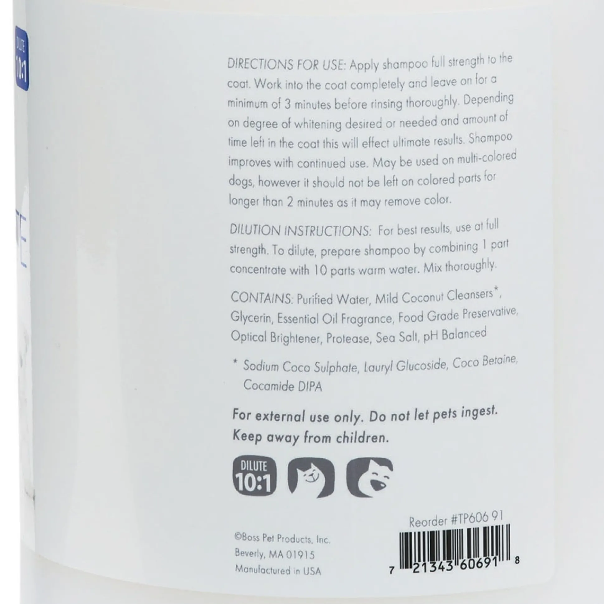 Top Performance True White Whitening Dog Grooming Shampoo