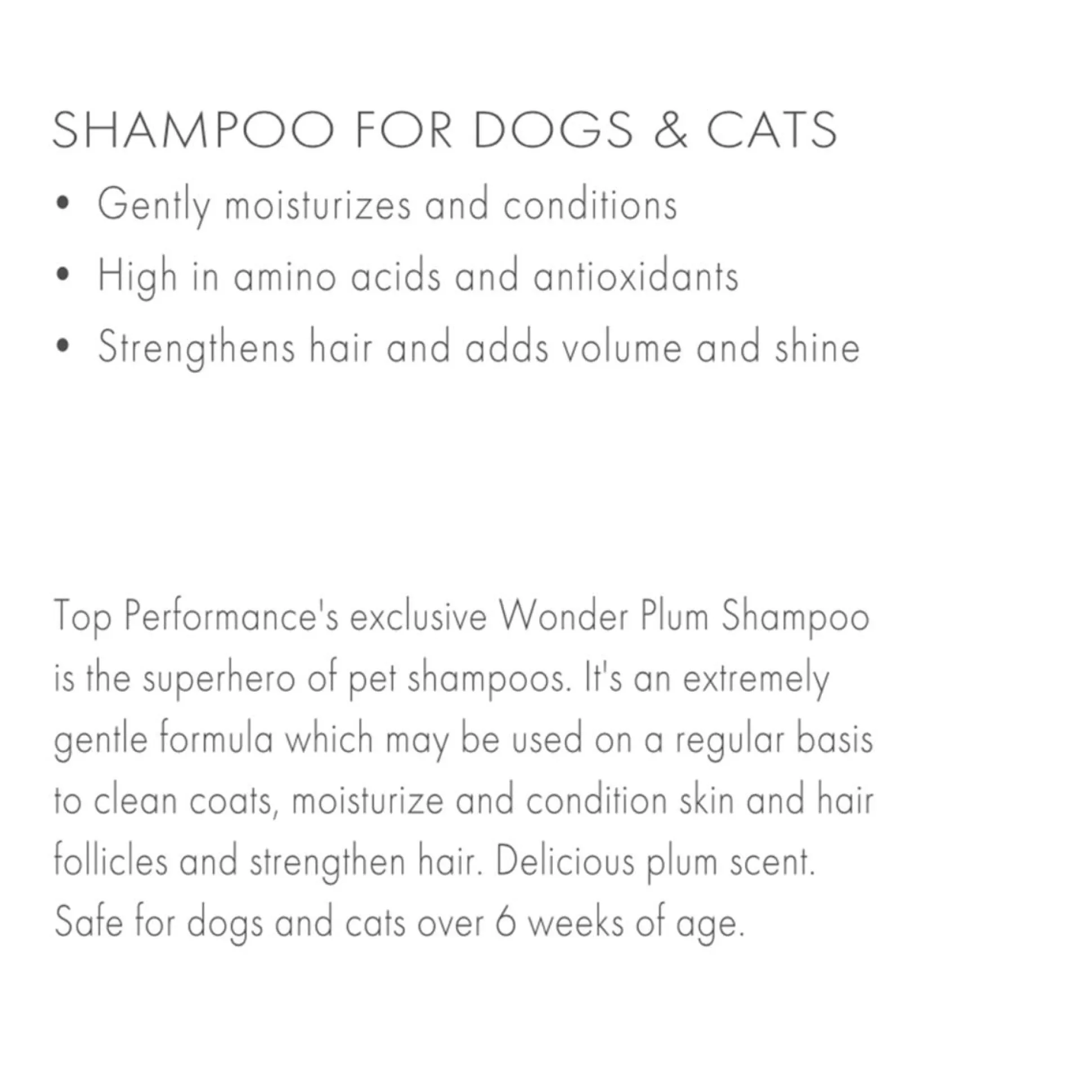 Top Performance Wonder Plum Dog Grooming Shampoos