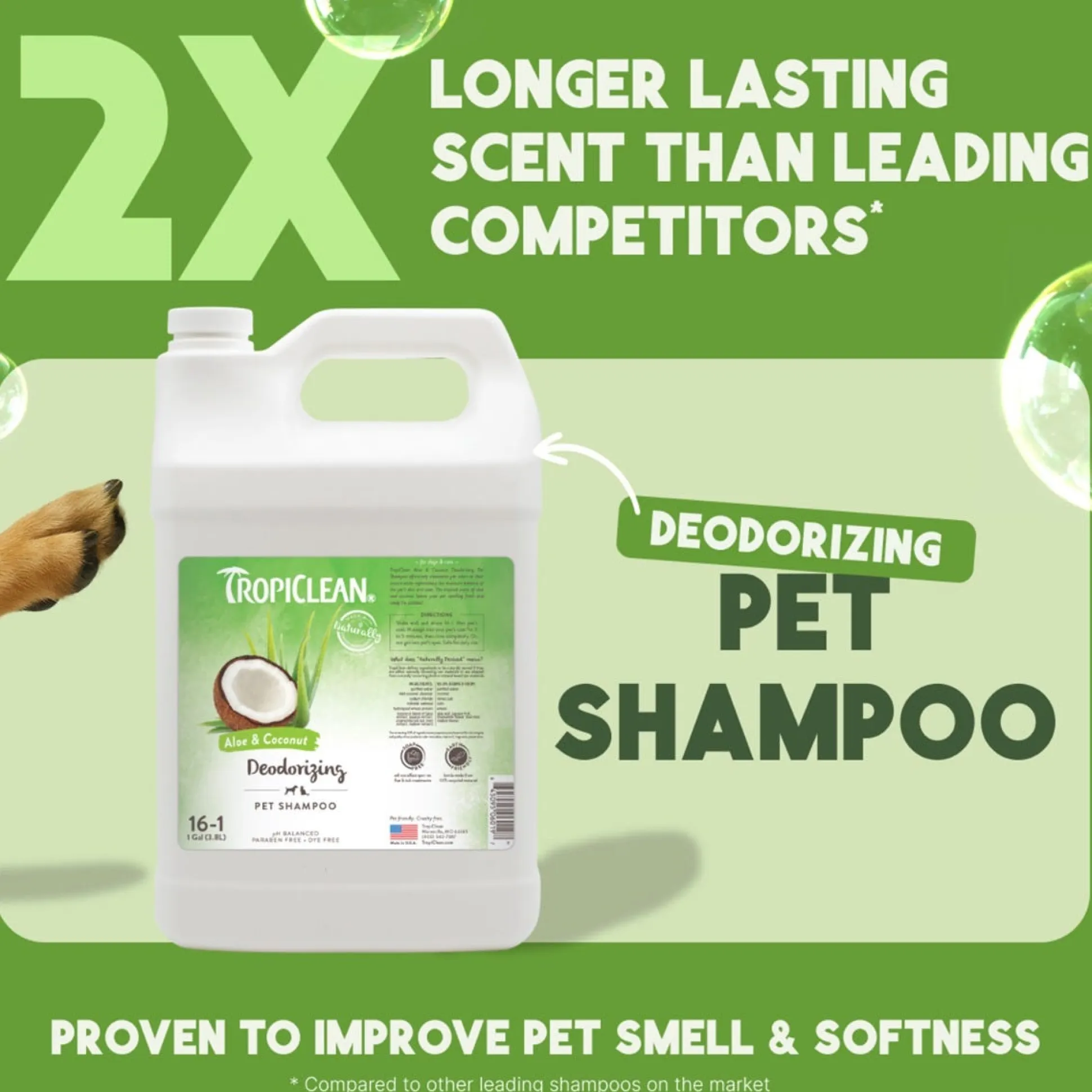 TropiClean Aloe & Coconut Deodorizing Dog Grooming Shampoo