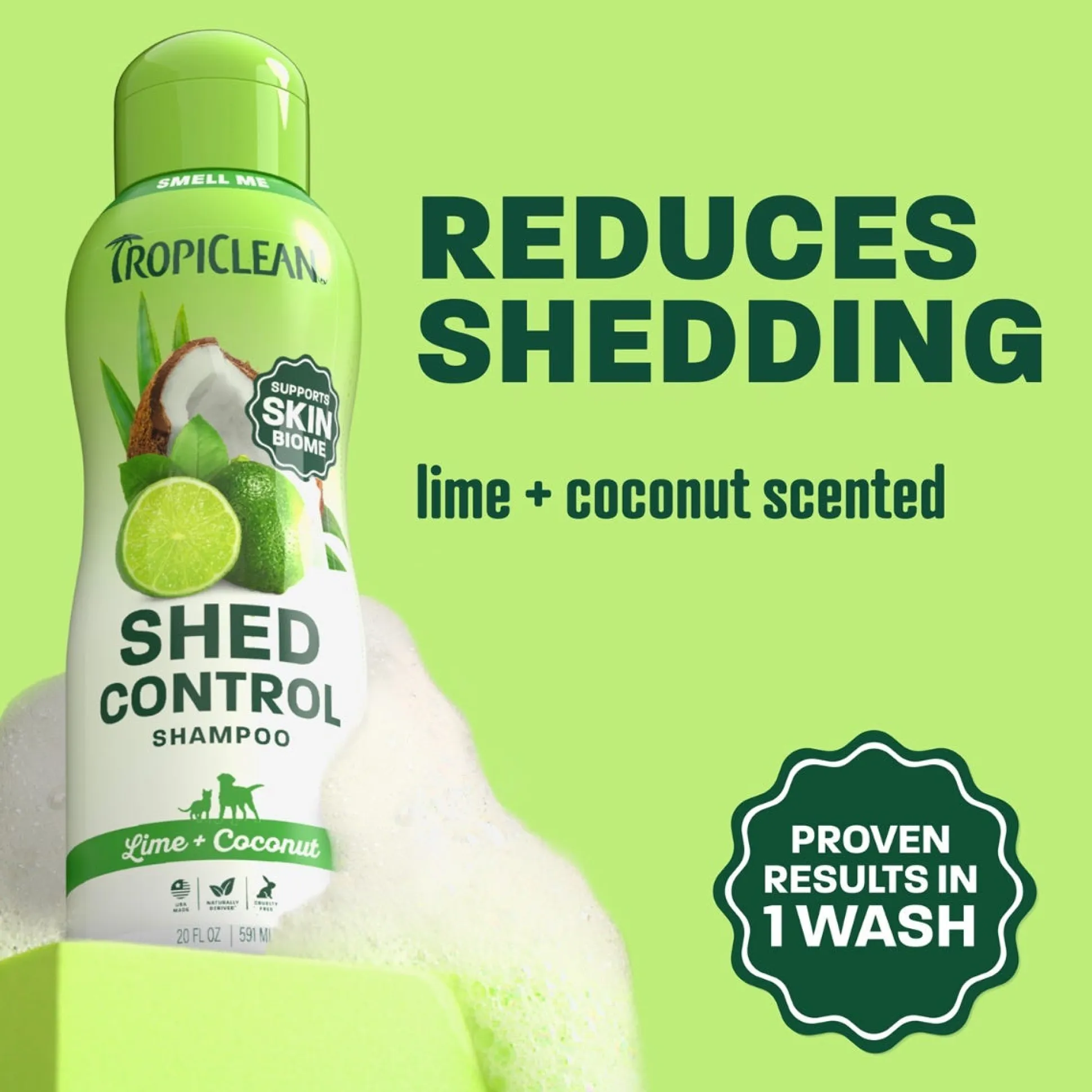 TropiClean Lime & Coconut Shed Control Dog Shampoo