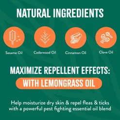 TropiClean Natural Flea & Tick Dog Grooming Shampoo Max Strength