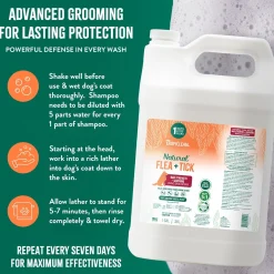 TropiClean Natural Flea & Tick Dog Grooming Shampoo Max Strength