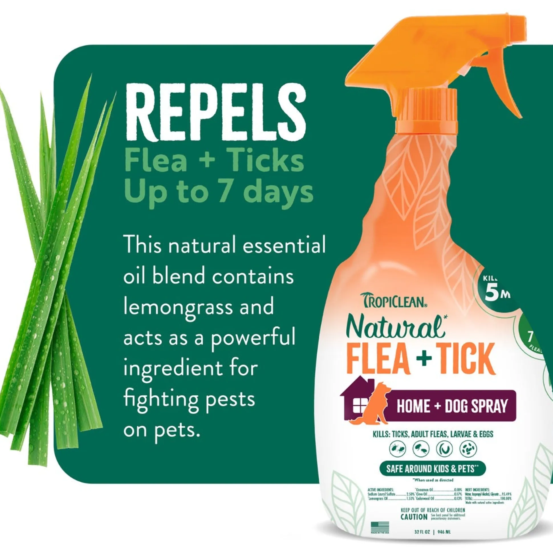 TropiClean Natural Flea & Tick Home and Dog Spray