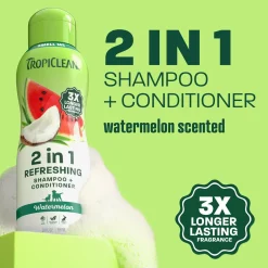 TropiClean Watermelon 2 in 1 Dog Grooming Shampoo and Conditioner