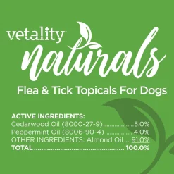 Vetality Naturals 3-Month Flea & Tick Topicals For Dogs