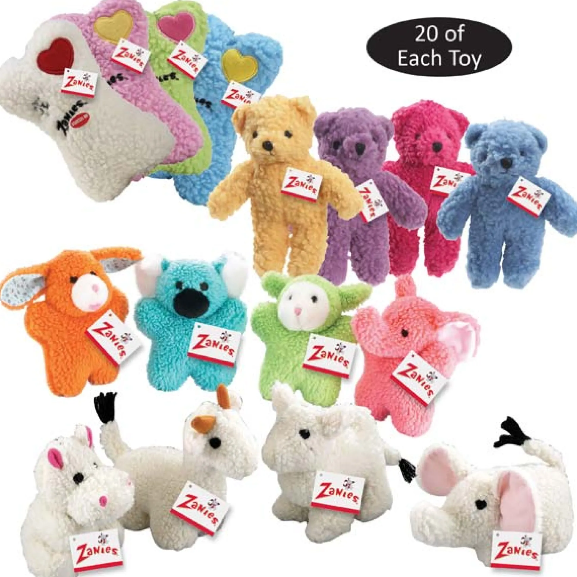 Zanies Berber Toys Display Refills, 80 Pieces