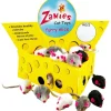 Zanies Fur Mice Cheese Wedge Cat Toy Display, 60 Pieces