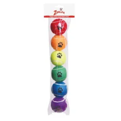 Zanies Rainbow Tennis Ball 2.5 in 6 pack