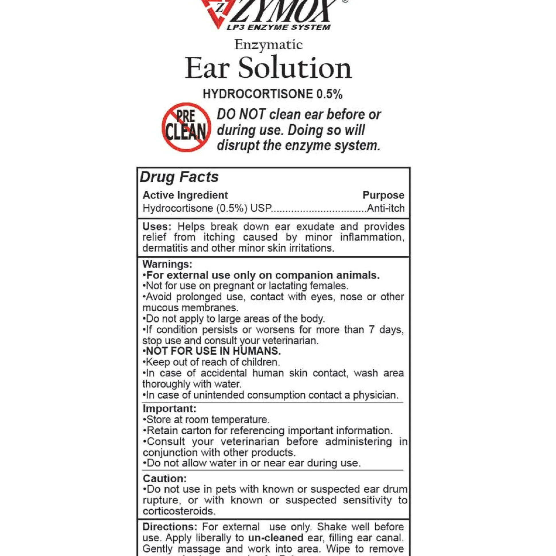 Zymox Ear Solution with .5% Hydrocortisone