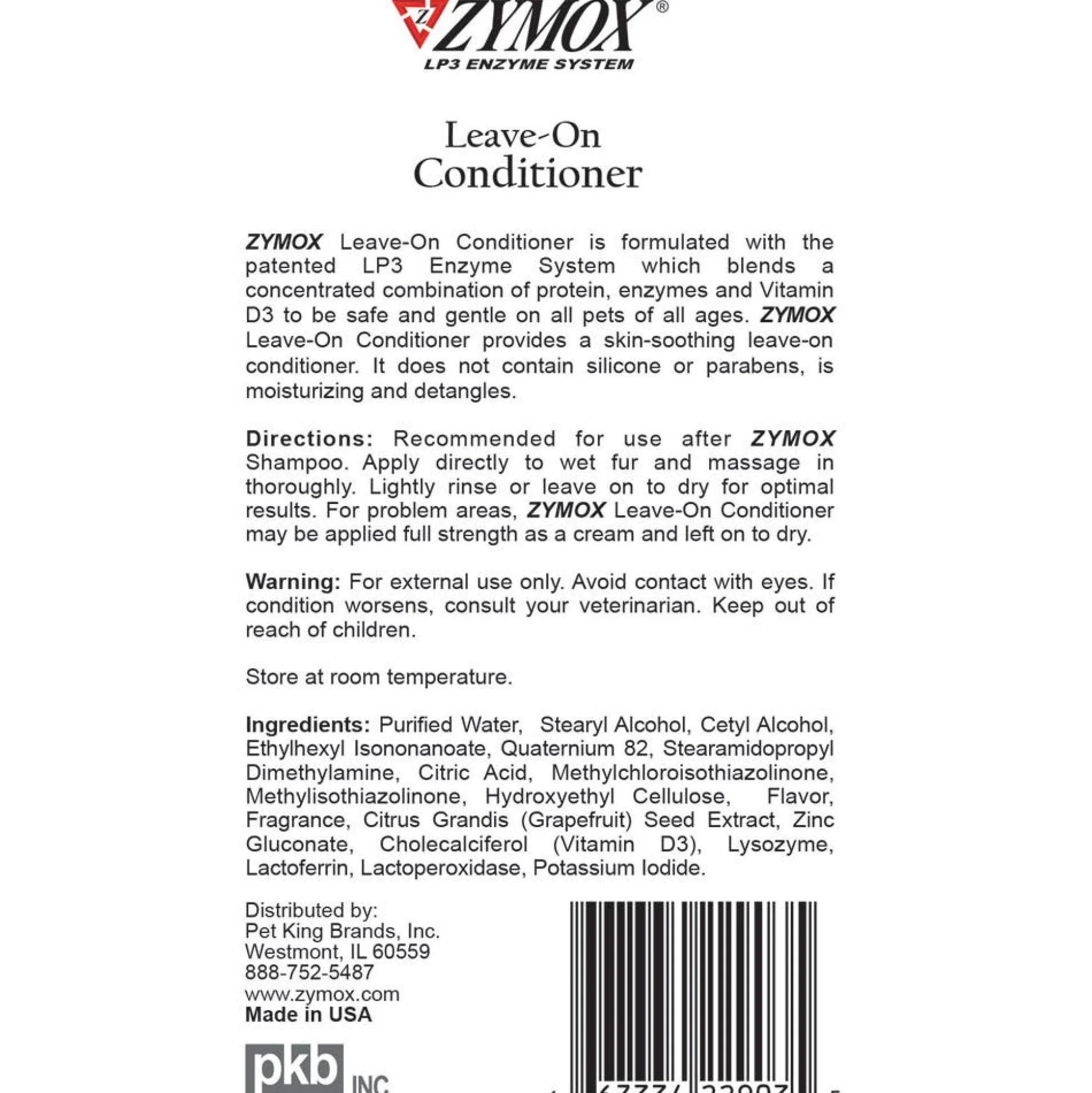 Zymox Leave-On Dog Grooming Conditioner 12 oz